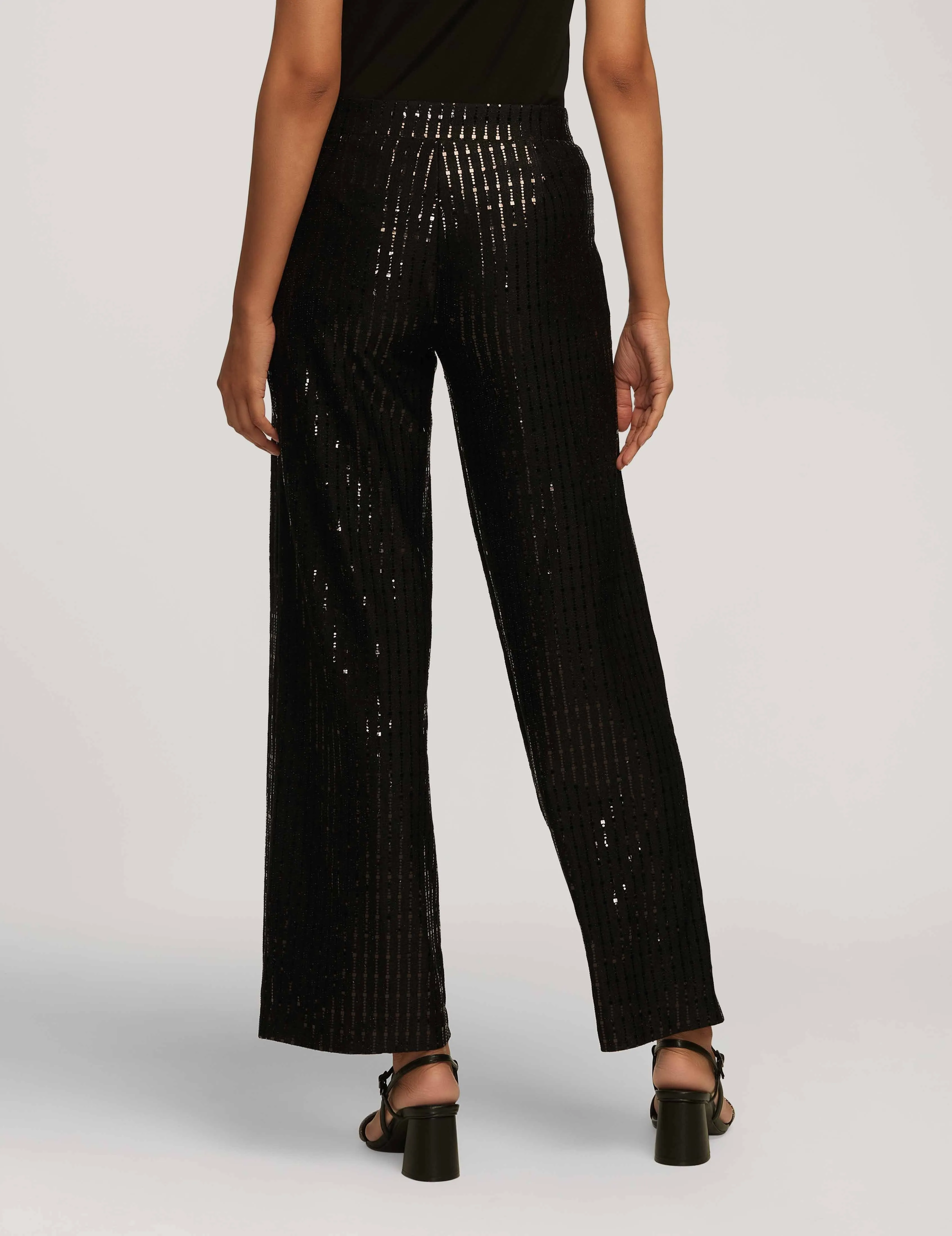 Linear Shine Pull On Wide Leg Pant- Sale sold by Anne Klein product image thumbnail 2