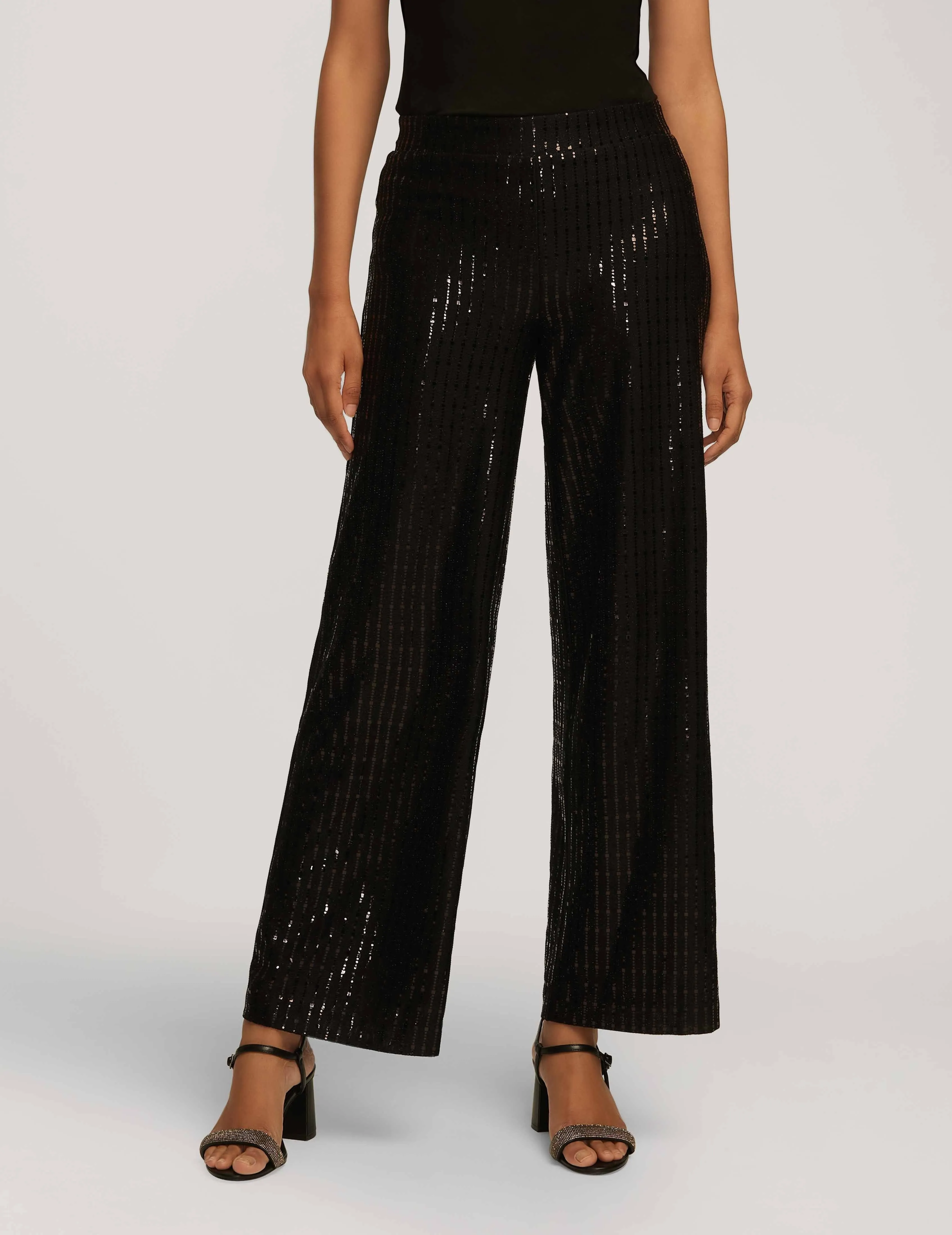 Linear Shine Pull On Wide Leg Pant- Sale sold by Anne Klein product image thumbnail 3