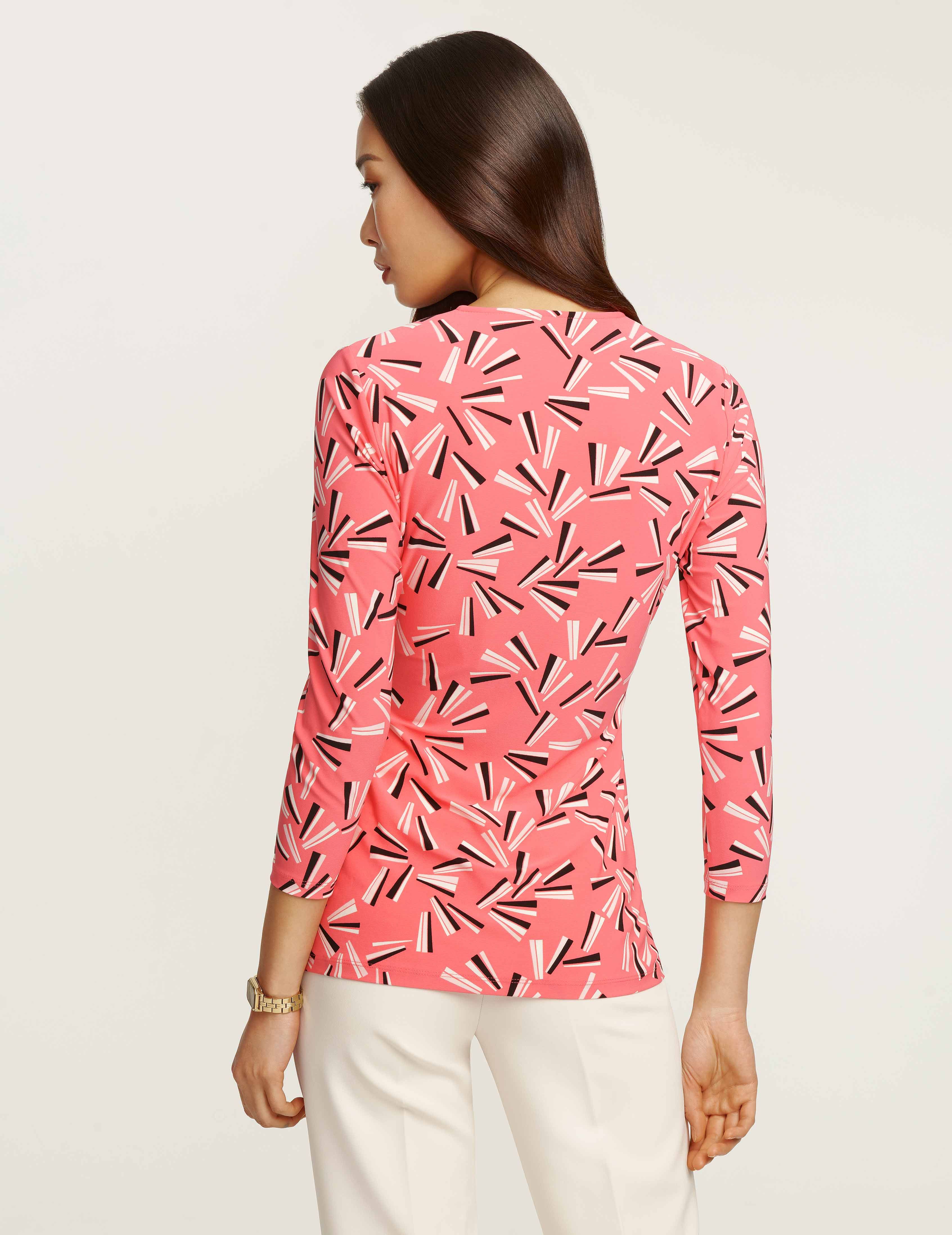 Printed Faux Wrap Top- Clearance sold by Anne Klein product image thumbnail 3