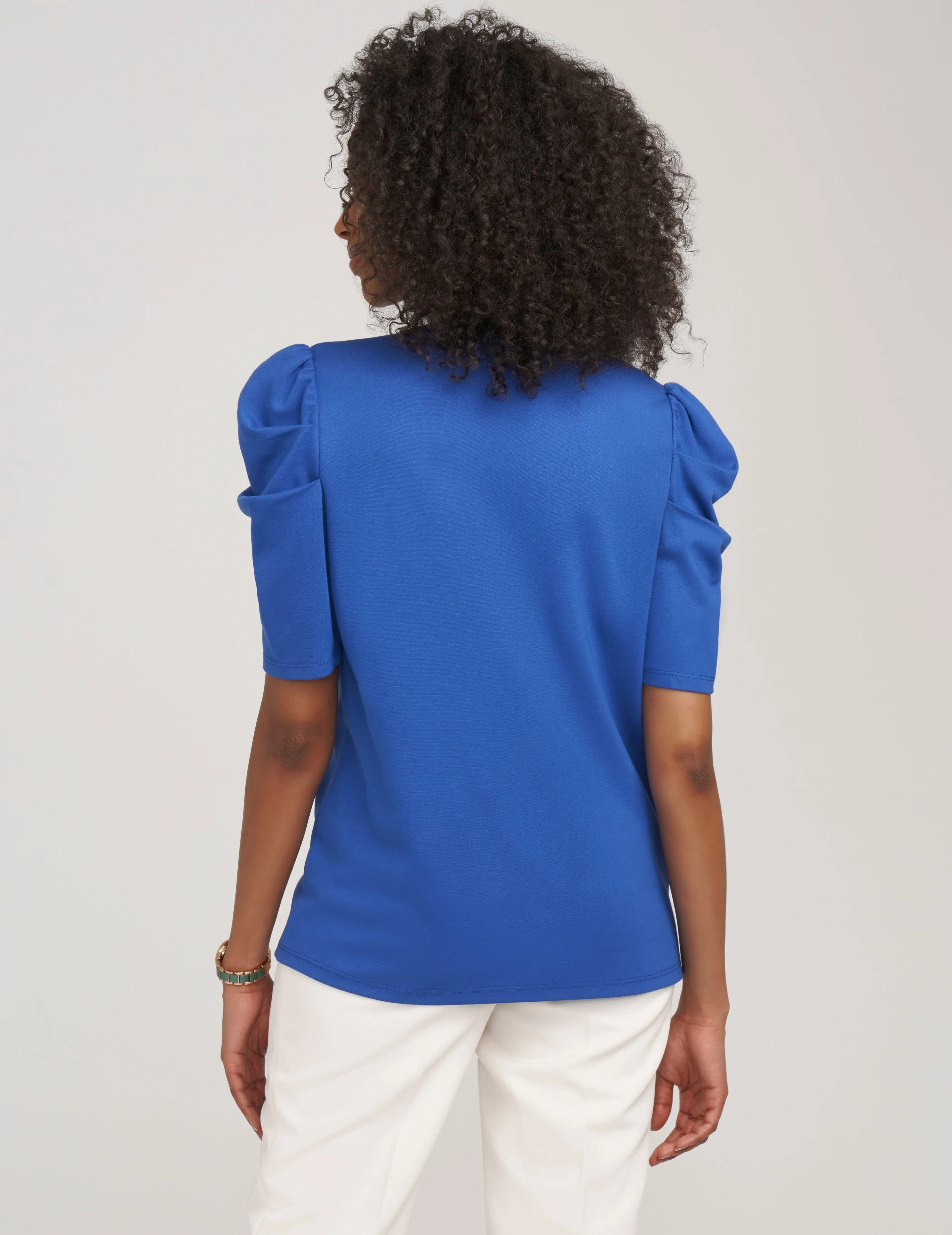 Pleat Sleeve V-Neck Top- Sale sold by Anne Klein product image thumbnail 2