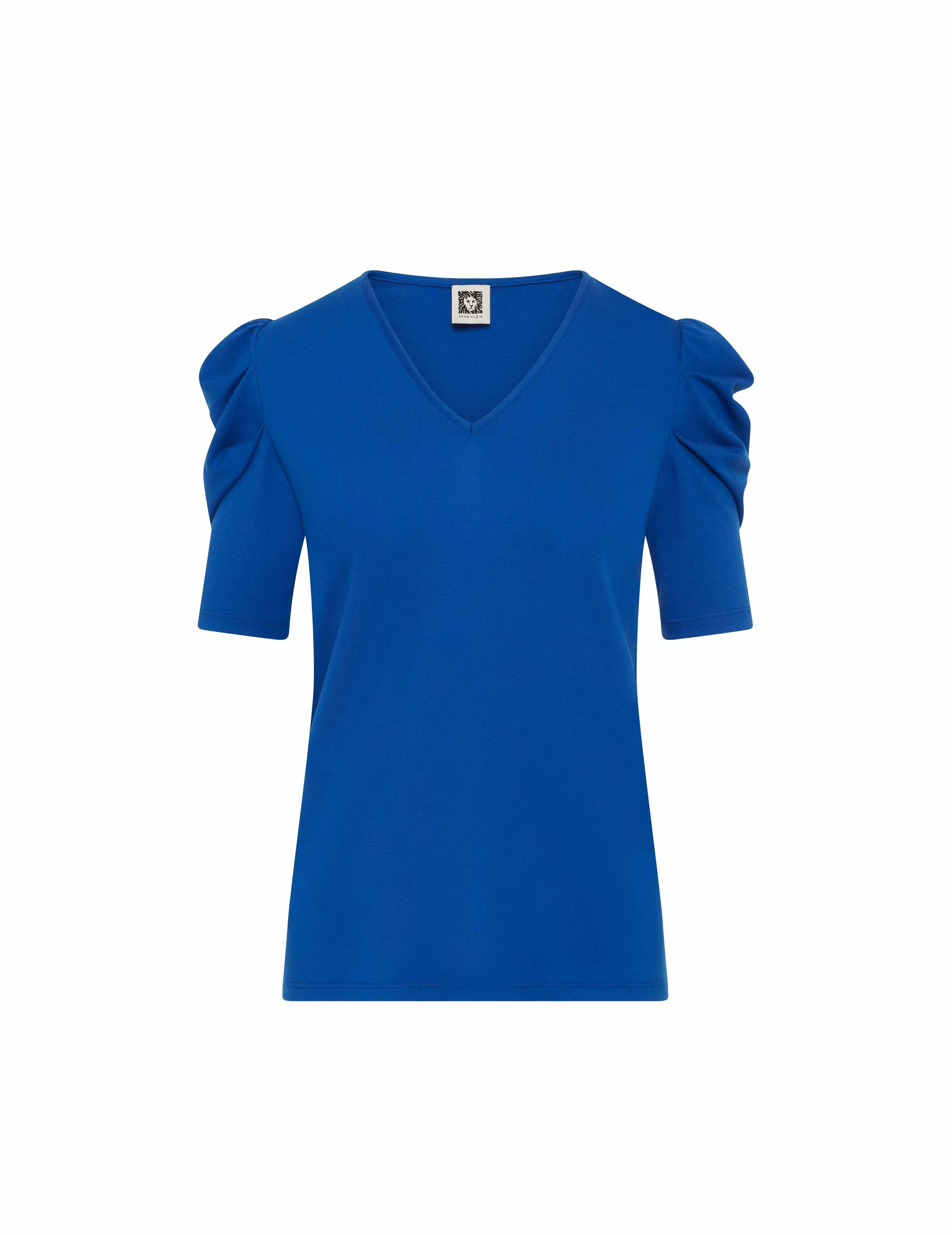 Pleat Sleeve V-Neck Top- Sale sold by Anne Klein product image thumbnail 3