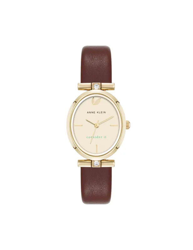 Consider It Oval Case Leather Watch sold by Anne Klein
