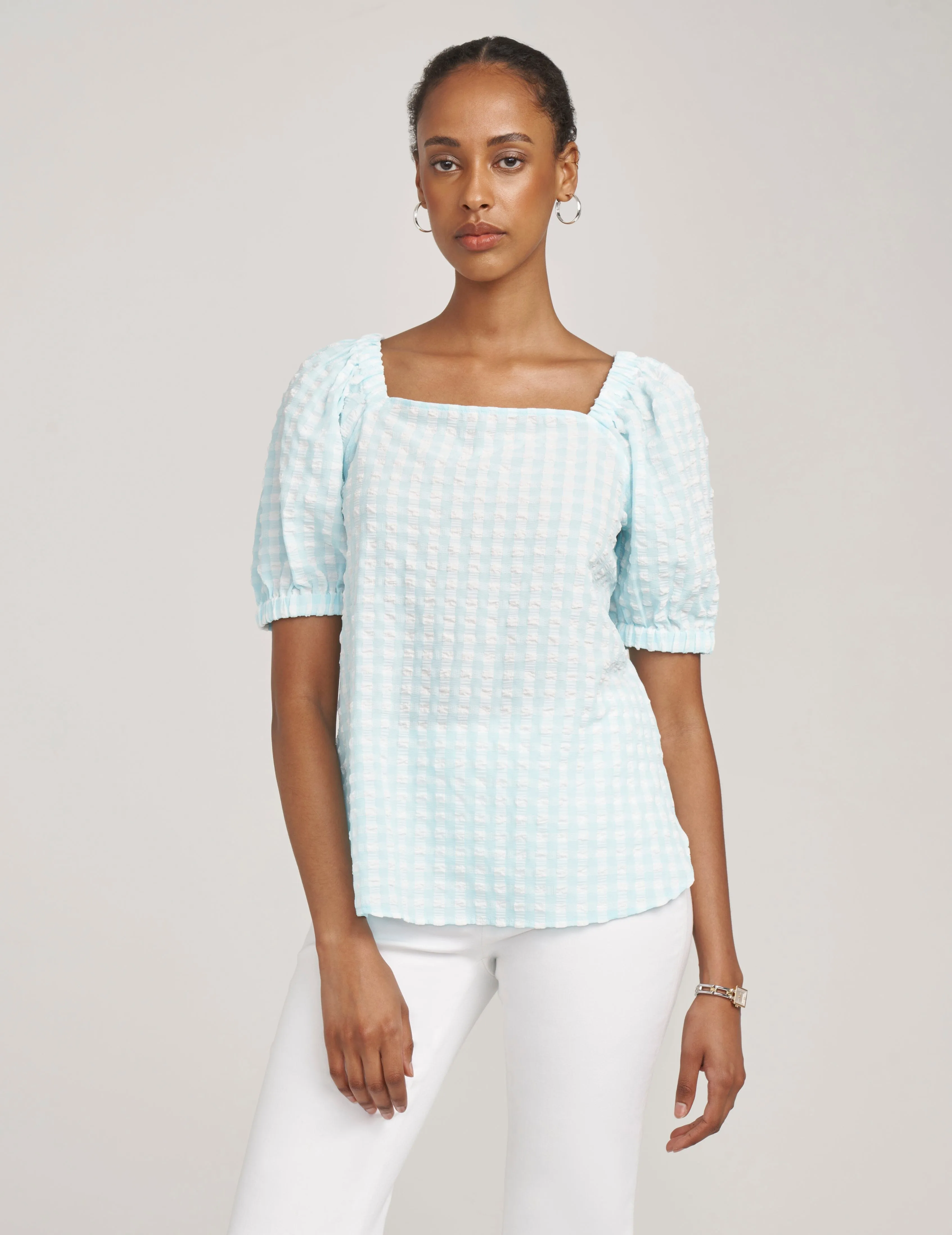 Puff Sleeve Square Neck Blouse- Sale sold by Anne Klein product image thumbnail 3