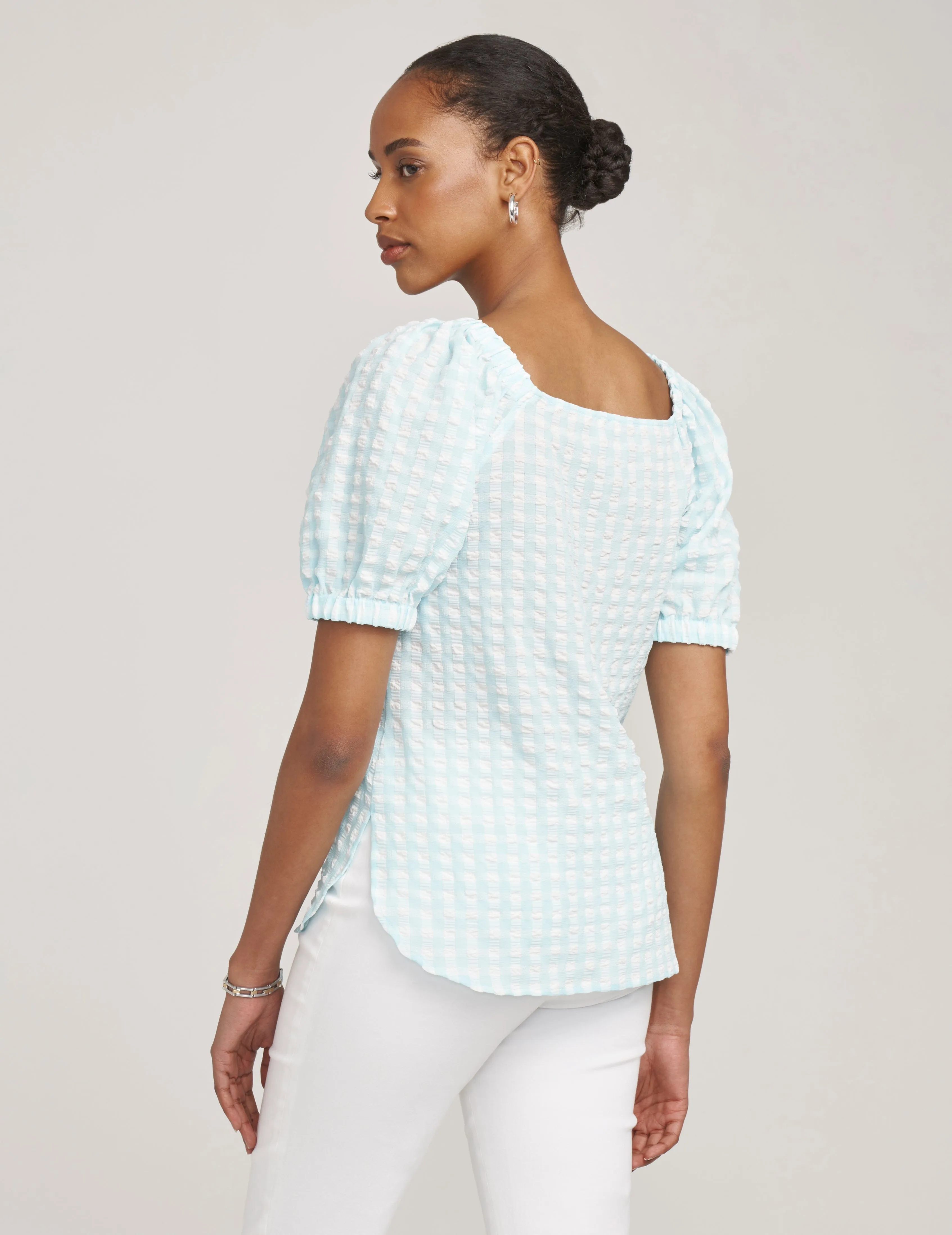 Puff Sleeve Square Neck Blouse- Sale sold by Anne Klein product image thumbnail 2