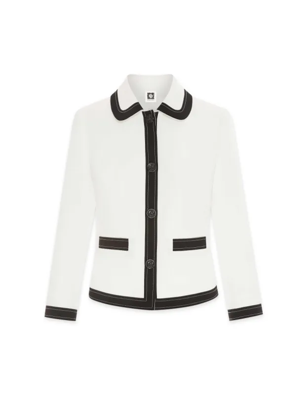 Contrast Trim Collar Jacket- Sale sold by Anne Klein