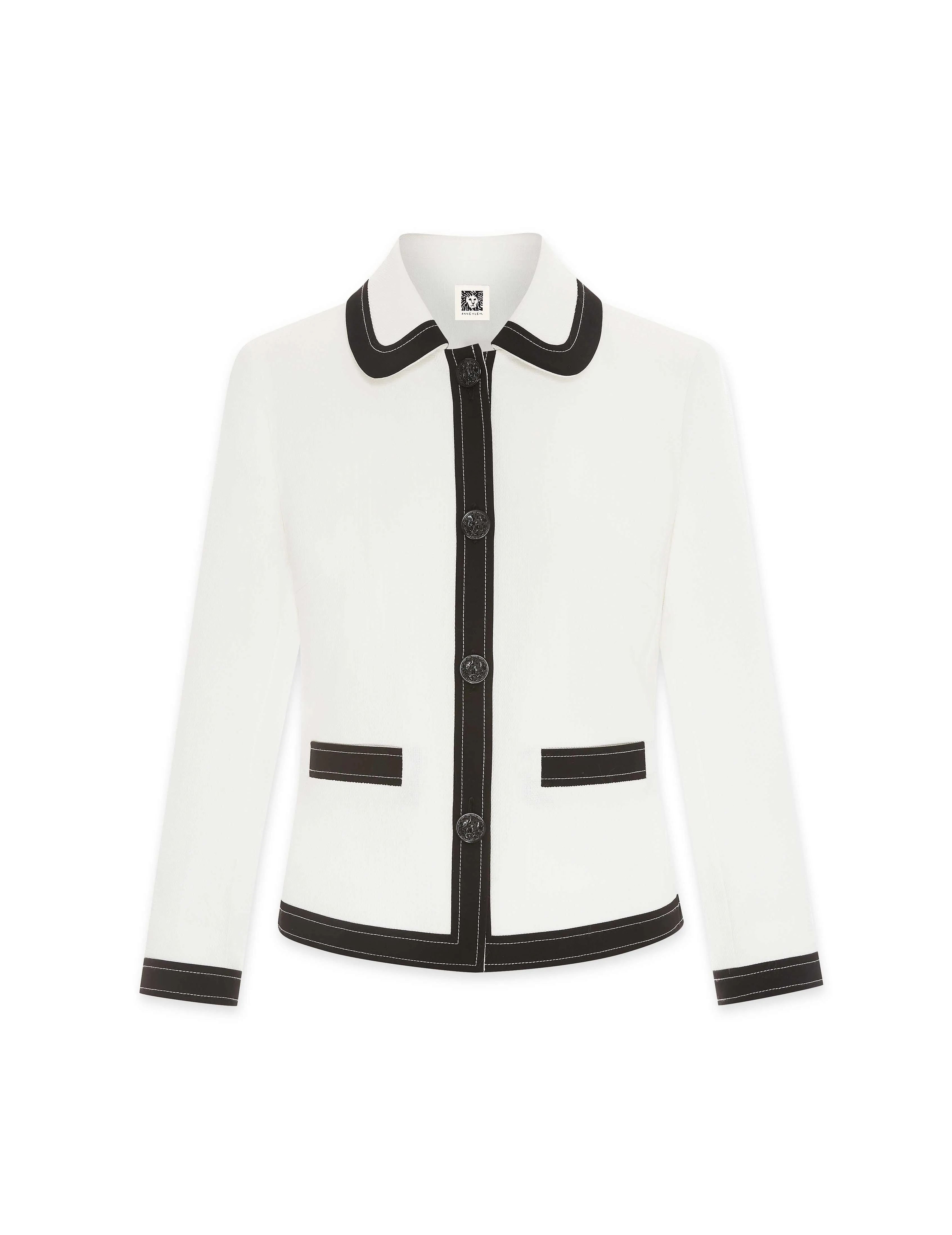 Contrast Trim Collar Jacket- Sale sold by Anne Klein