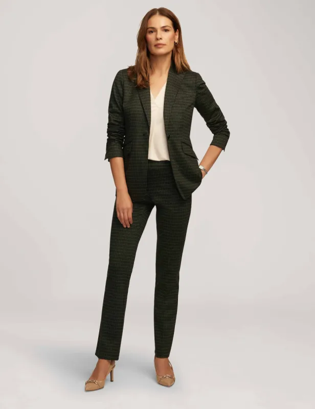 Houndstooth Printed Compression One Button Jacket- Clearance made by Kasper