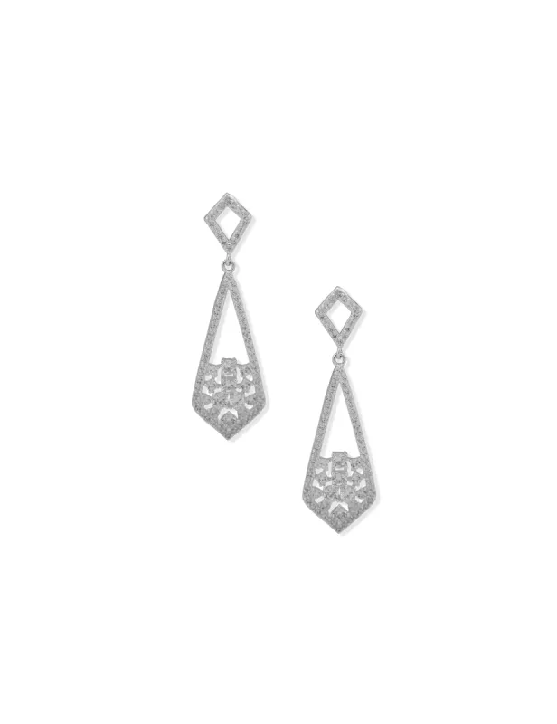 Crystal Openwork Drop Earrings sold by Anne Klein