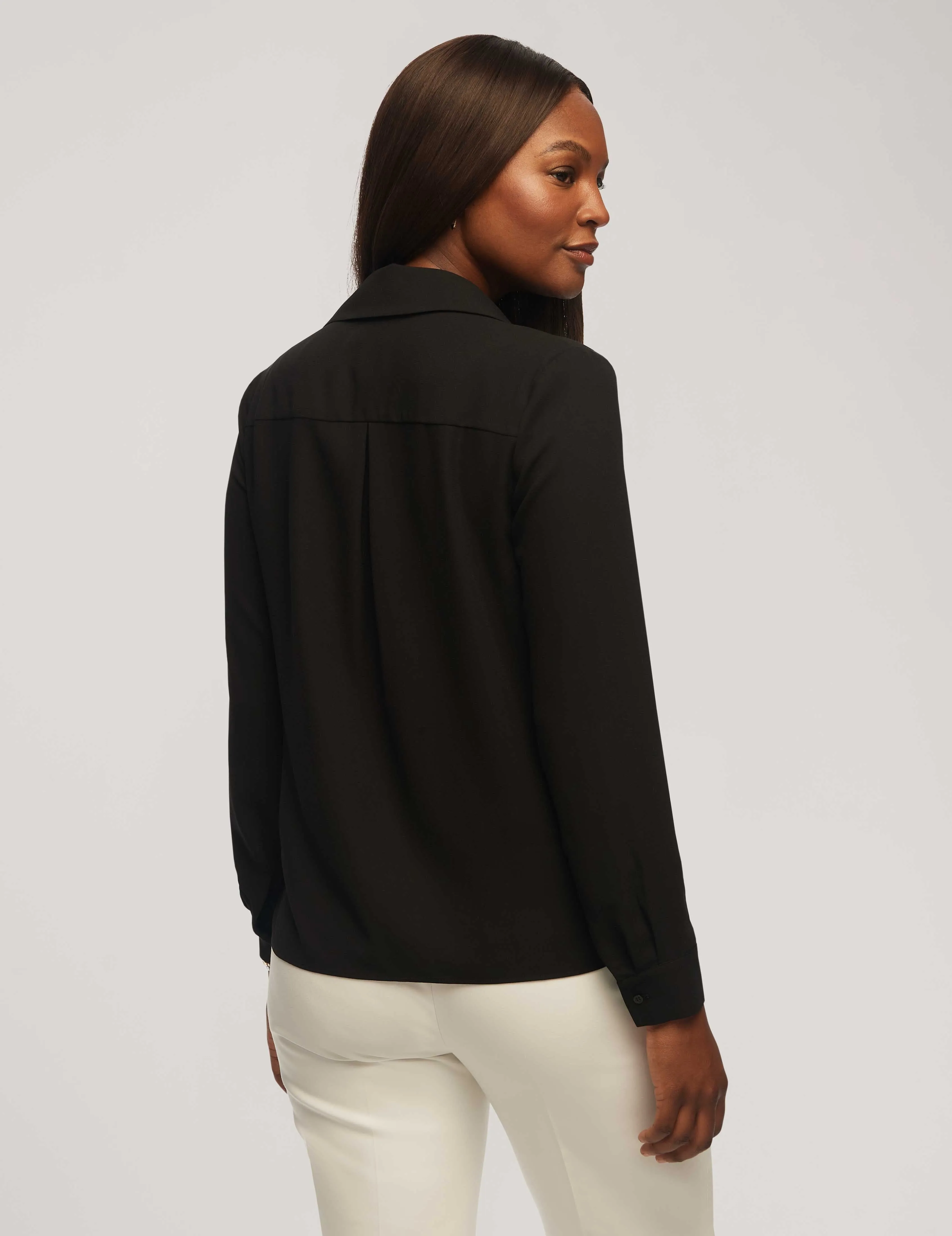 Long Sleeve Crossover Blouse With Collar- Sale sold by Anne Klein product image thumbnail 2