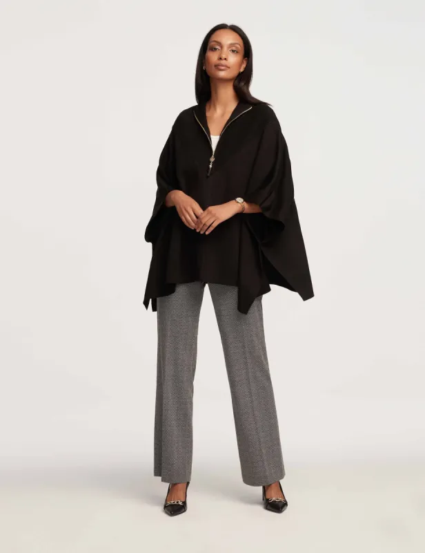 Mock Neck Rib Half Zip Poncho- Clearance sold by Anne Klein