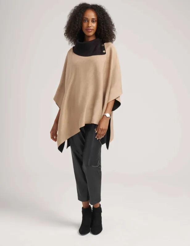 Double Face Split Collar Poncho- Clearance sold by Anne Klein
