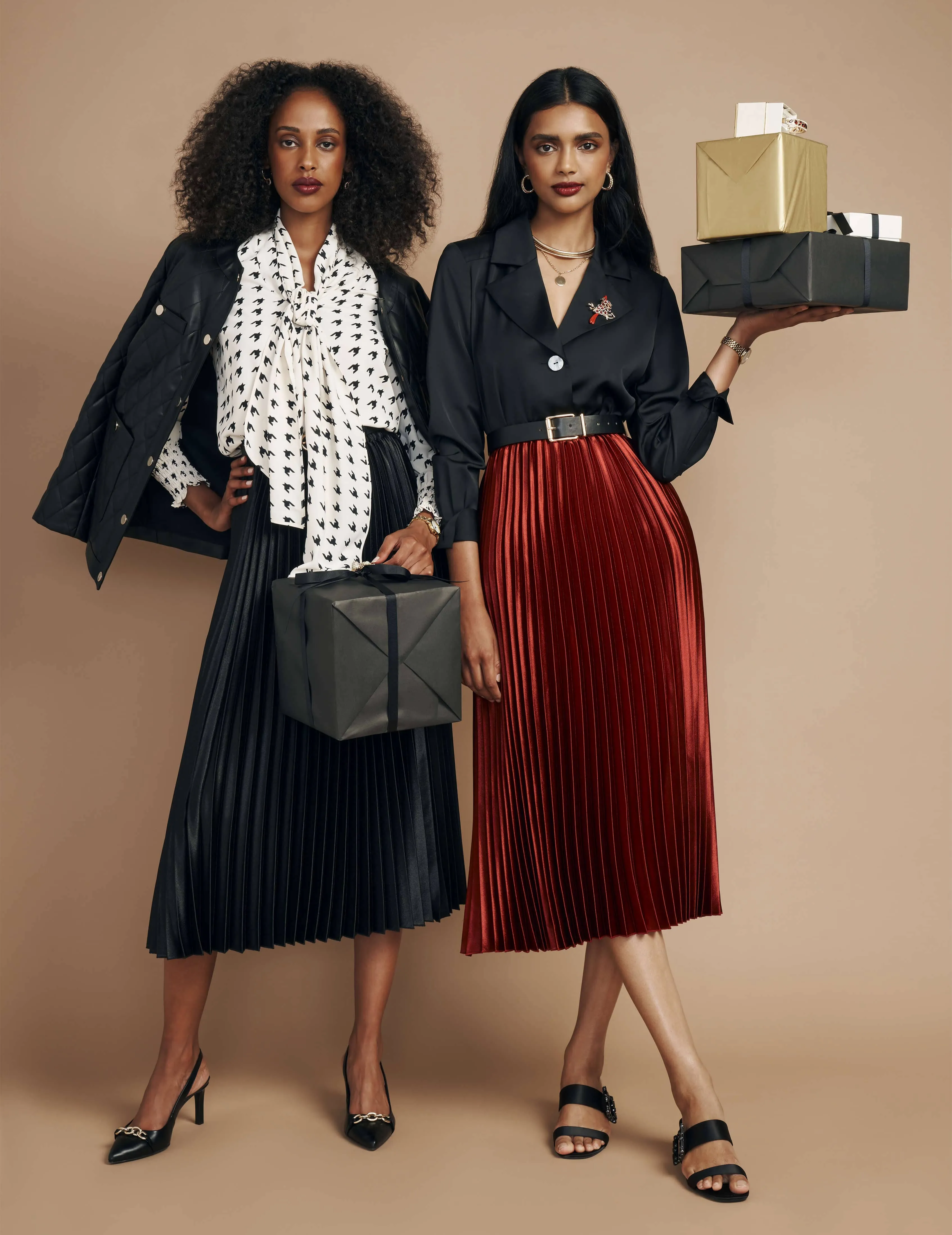 Pull On Pleated Skirt Satin Crepe- Sale sold by Anne Klein