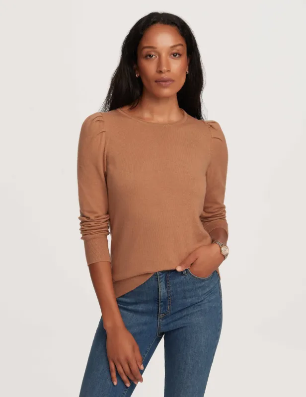 Cashmere Puff Sleeve Crew Neck Top- Sale sold by Anne Klein