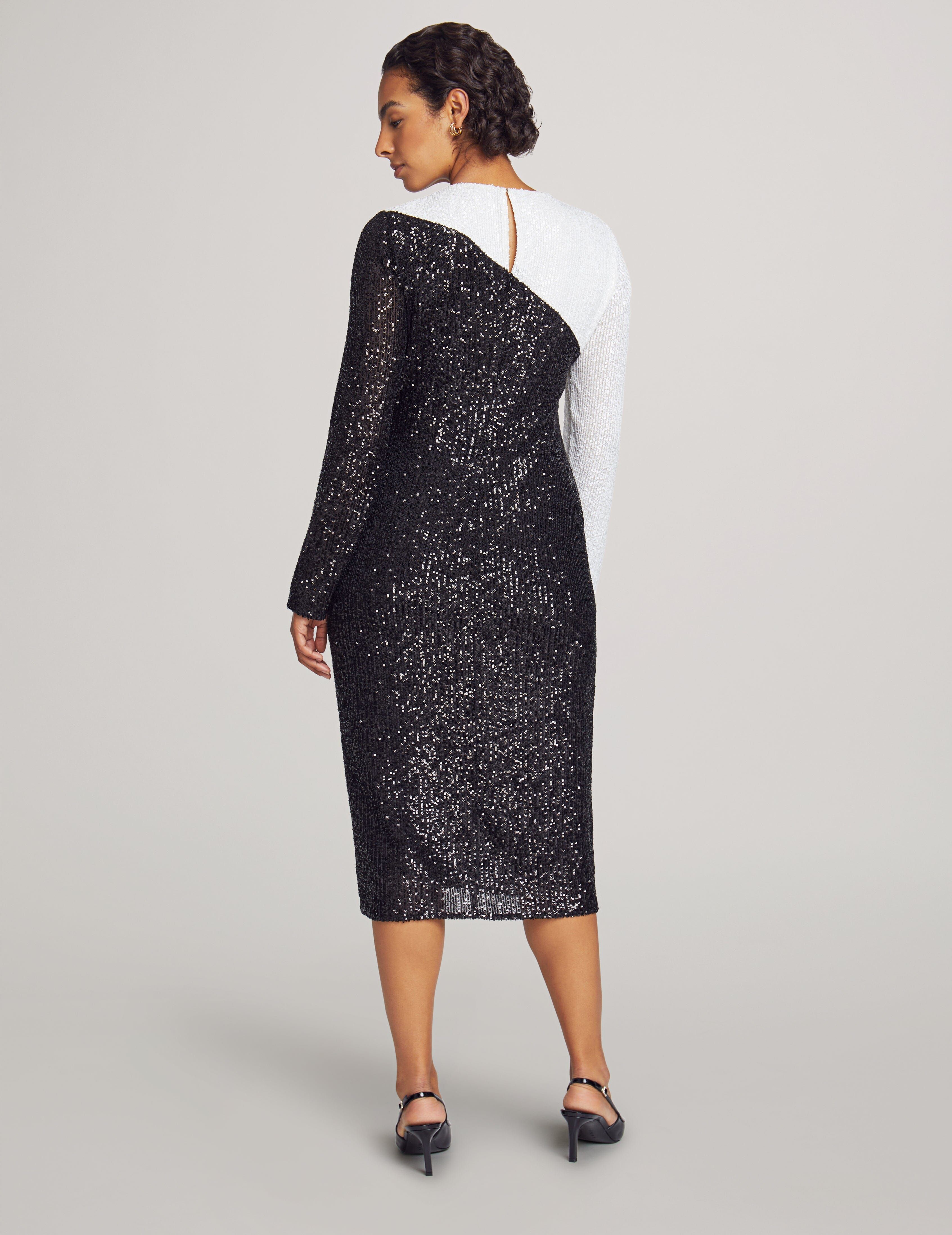 Color Blocked Sequin Midi Dress sold by Anne Klein product image thumbnail 3