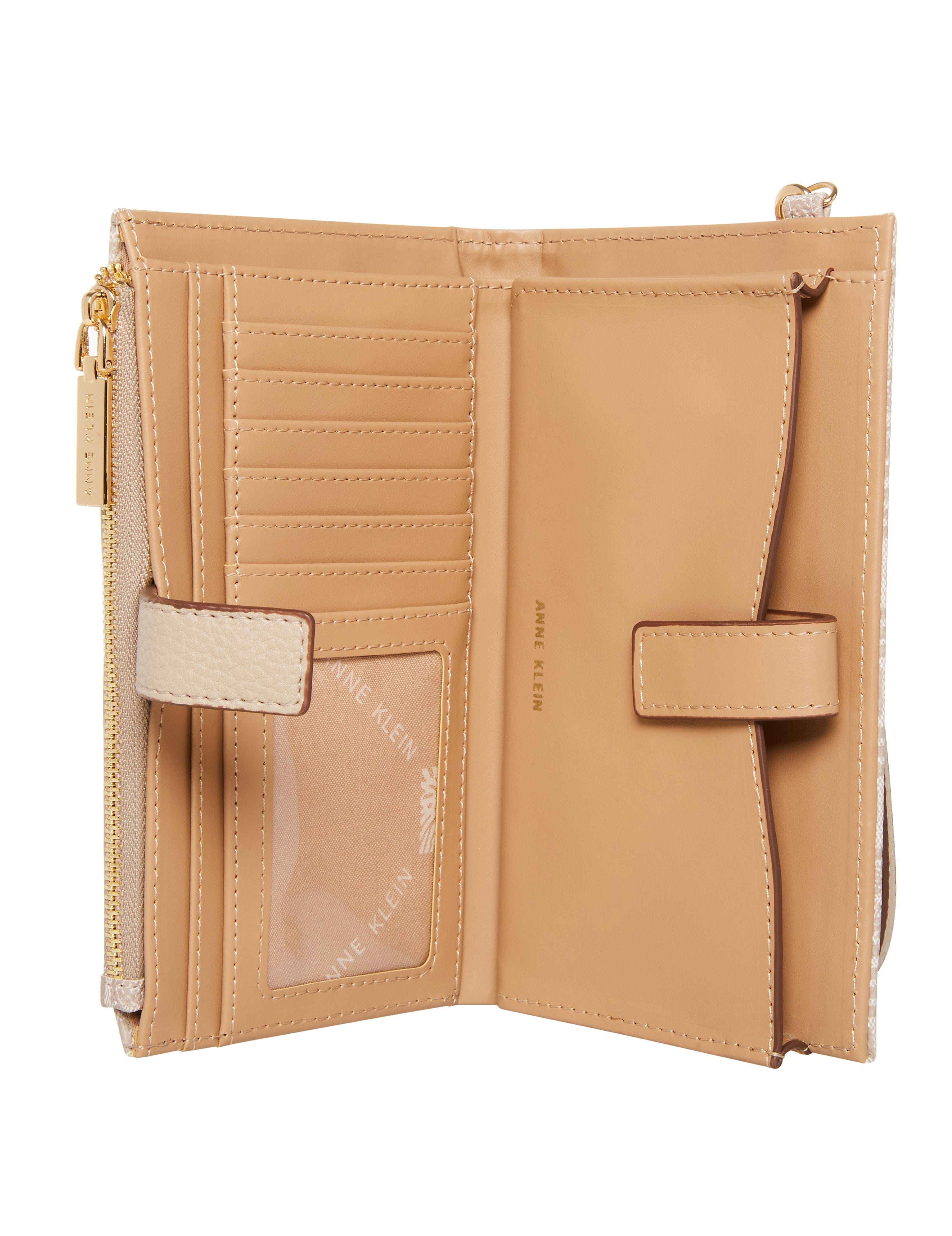 Horsebit Tile Lion Logo Wallet With Wristlet Strap sold by Anne Klein product image thumbnail 4