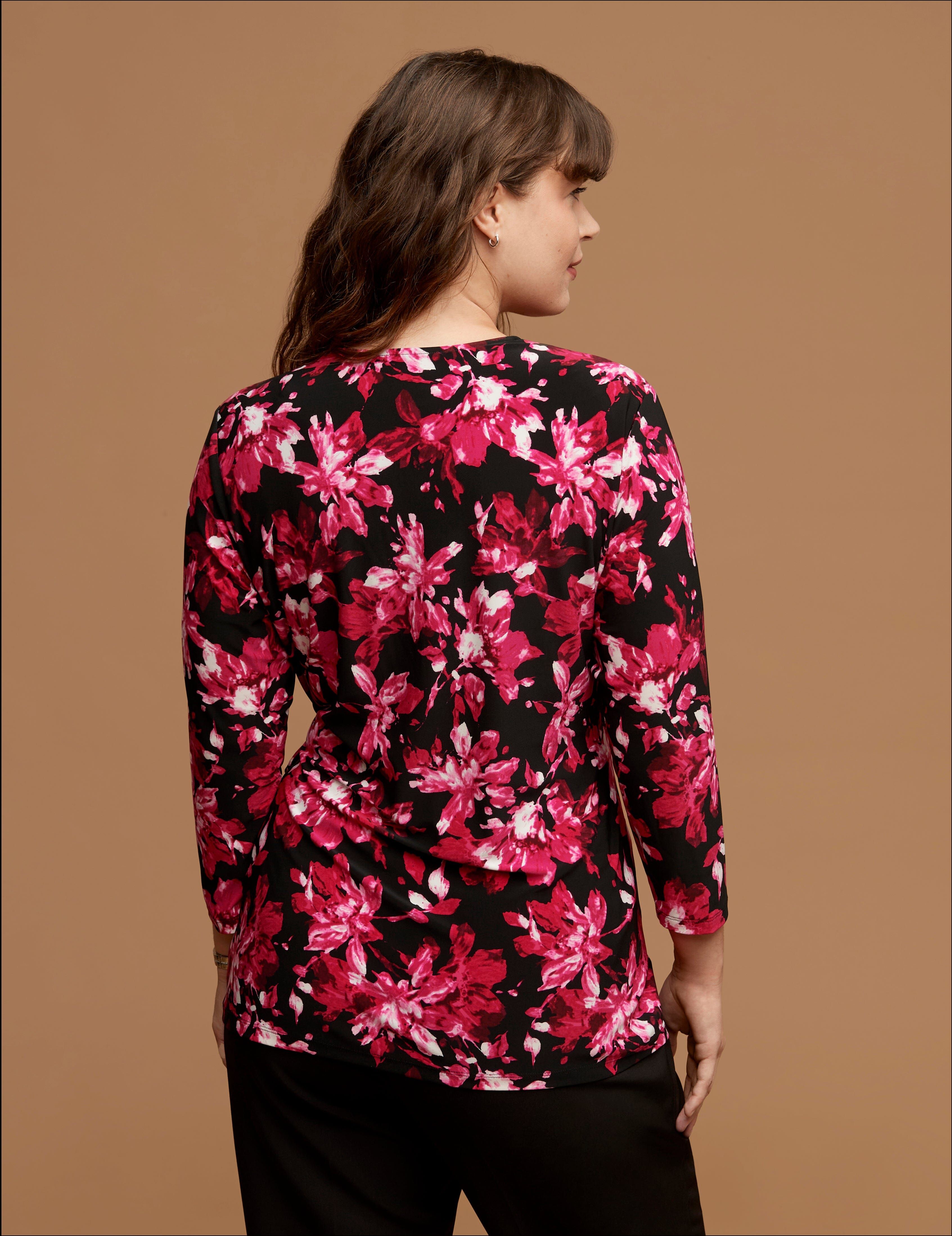 Plus Size Printed Wrap Top sold by Anne Klein product image thumbnail 2