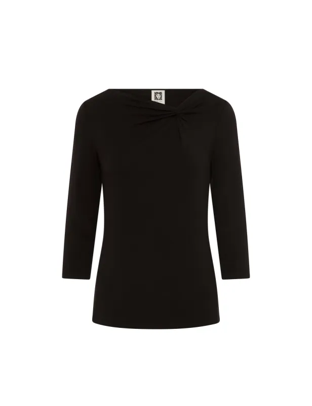 Long Sleeve Asymmetric Twist Neck Top- Sale sold by Anne Klein