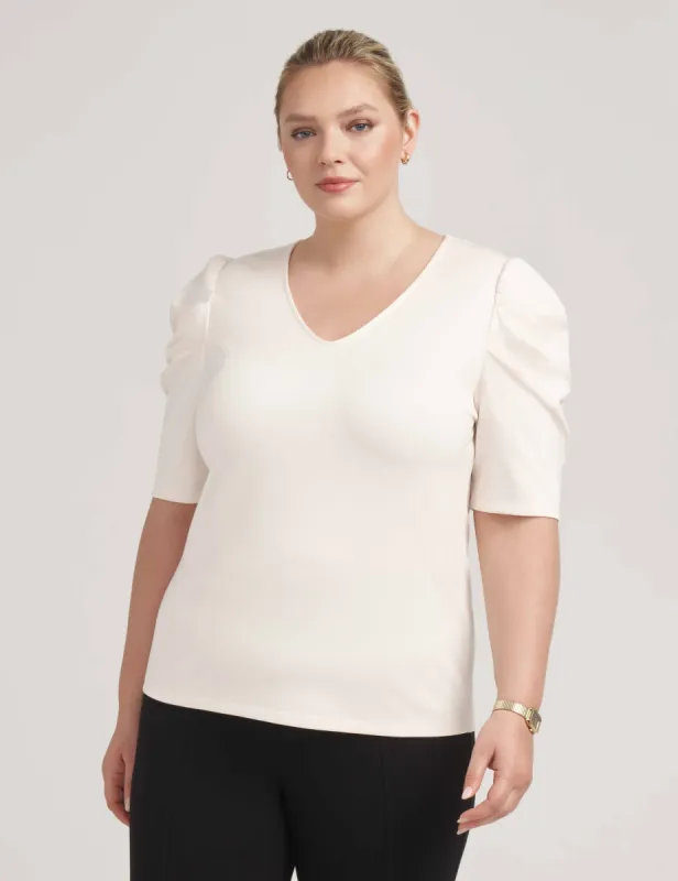 Plus Size Pleat Sleeve Vneck Serenity Knit- Clearance sold by Anne Klein
