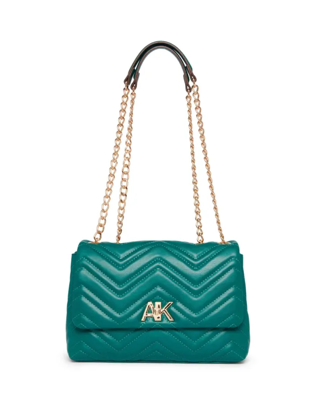 Quilted Convertible Flap Shoulder Bag With Turn Lock sold by Anne Klein