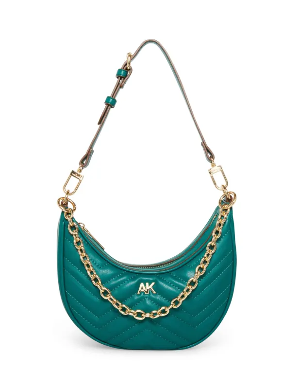 Quilted Crescent Shoulder Bag With Swag Chain sold by Anne Klein
