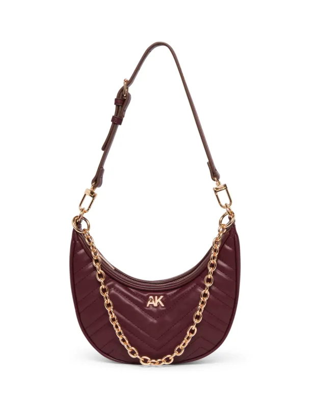 Quilted Crescent Shoulder Bag With Swag Chain sold by Anne Klein