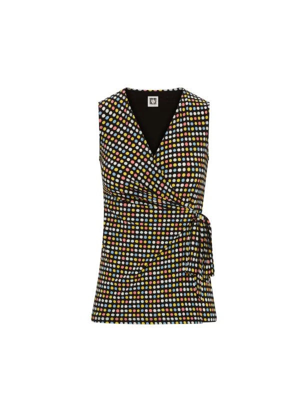 Printed Sleeveless Wrap Top- Clearance sold by Anne Klein