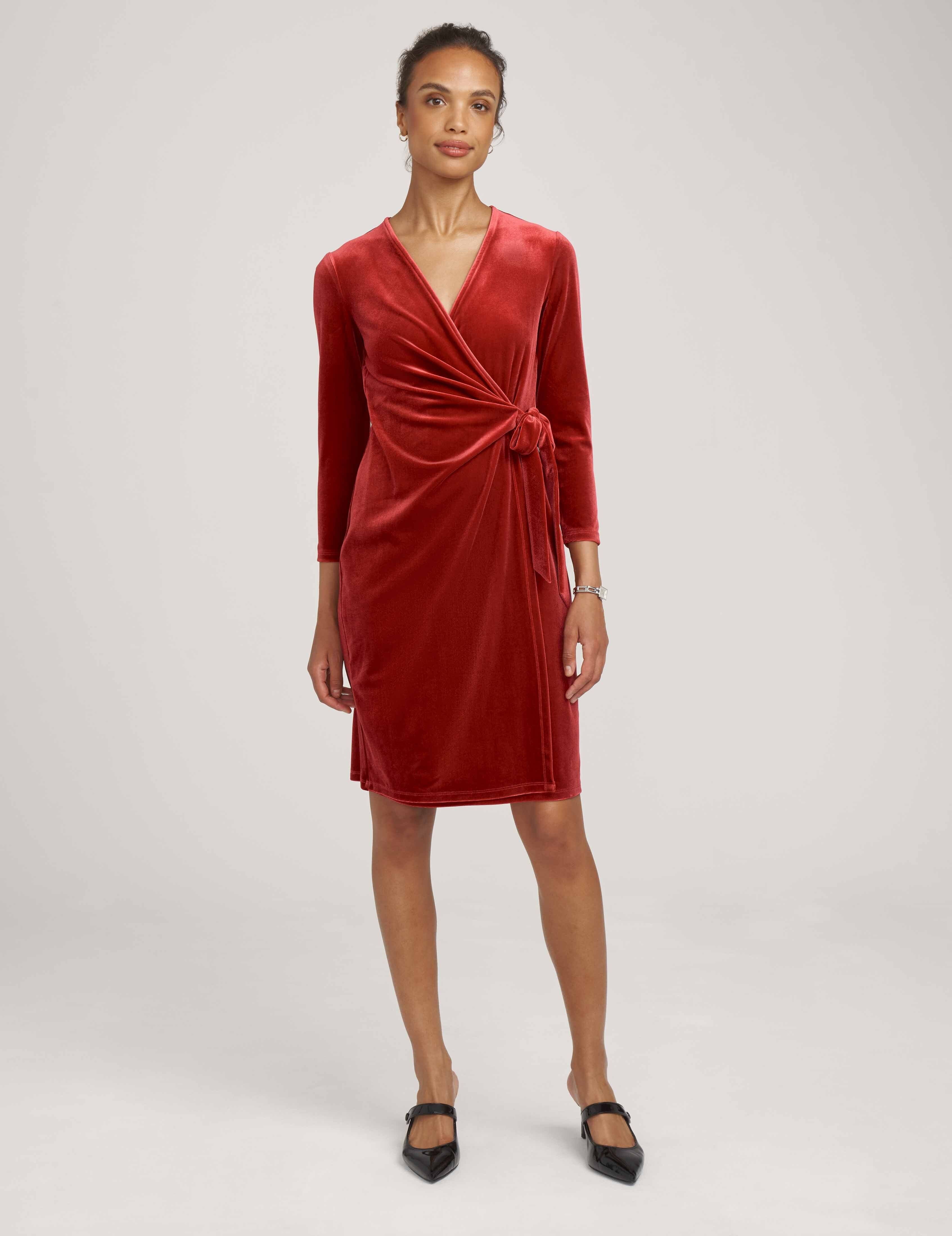Velvet Classic Faux Wrap Dress- Clearance sold by Anne Klein product image thumbnail 3