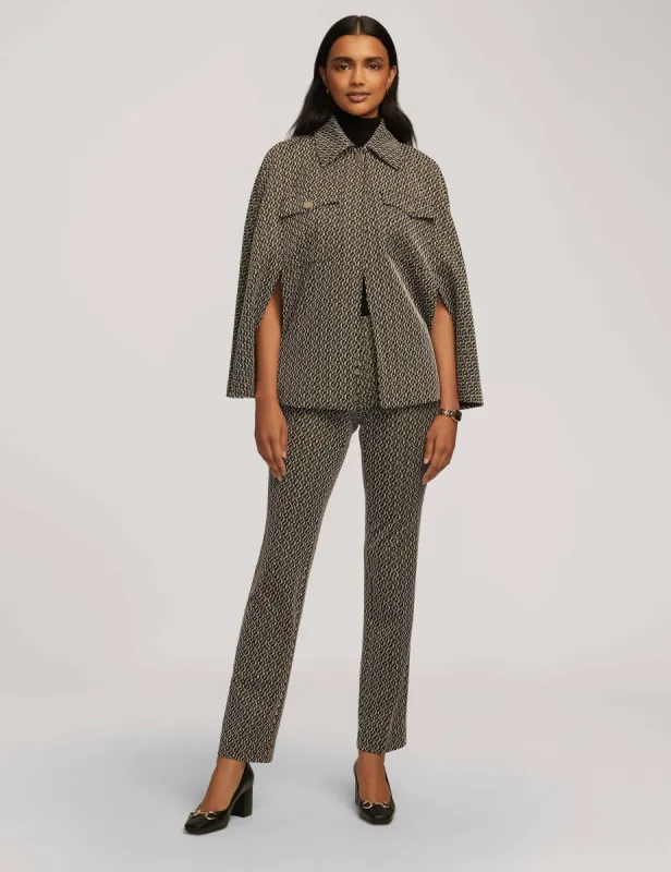 Knit Jacquard Cape With Chest Pockets- Clearance sold by Anne Klein