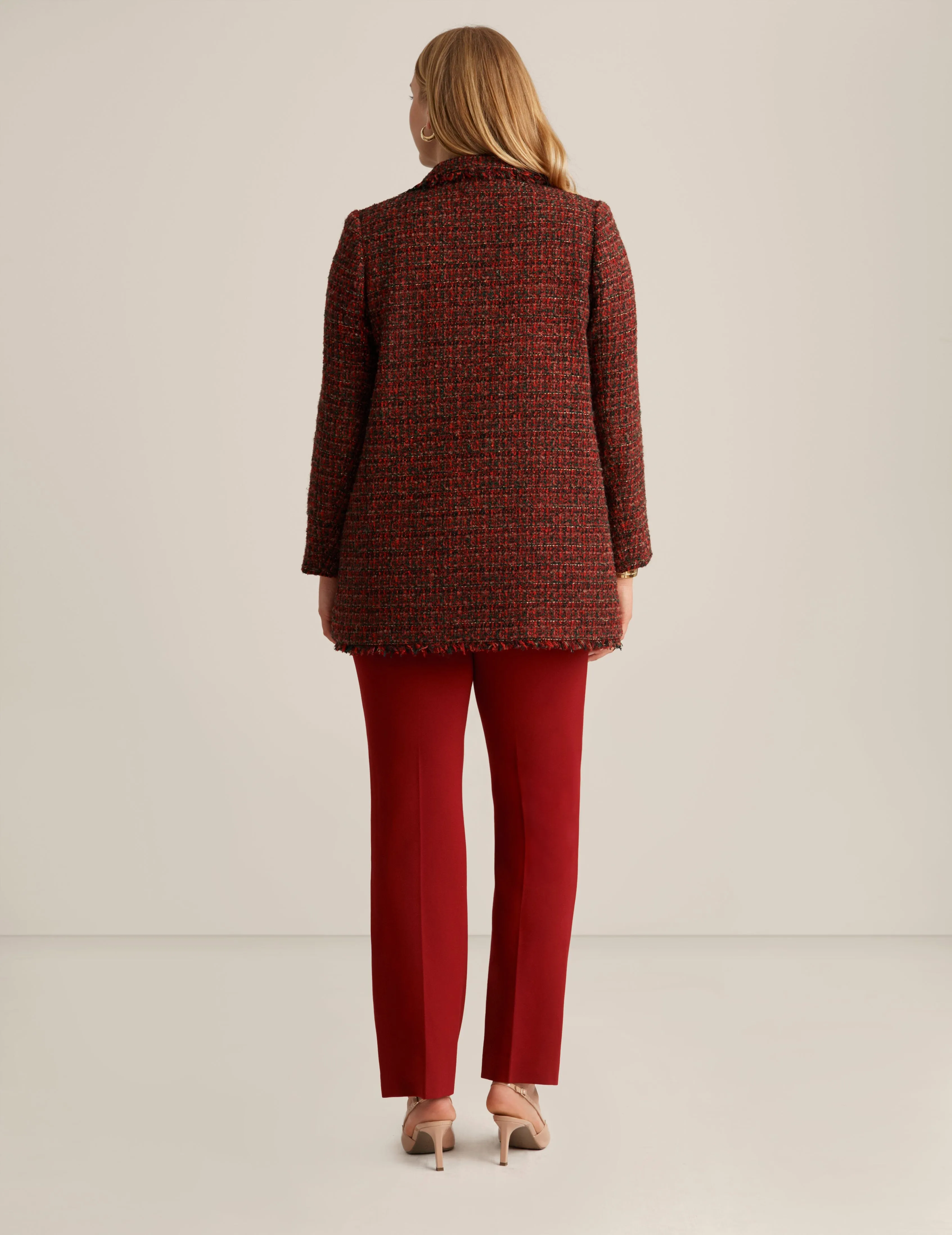 Tweed Long Faux Double Breasted Jacket sold by Anne Klein product image thumbnail 3