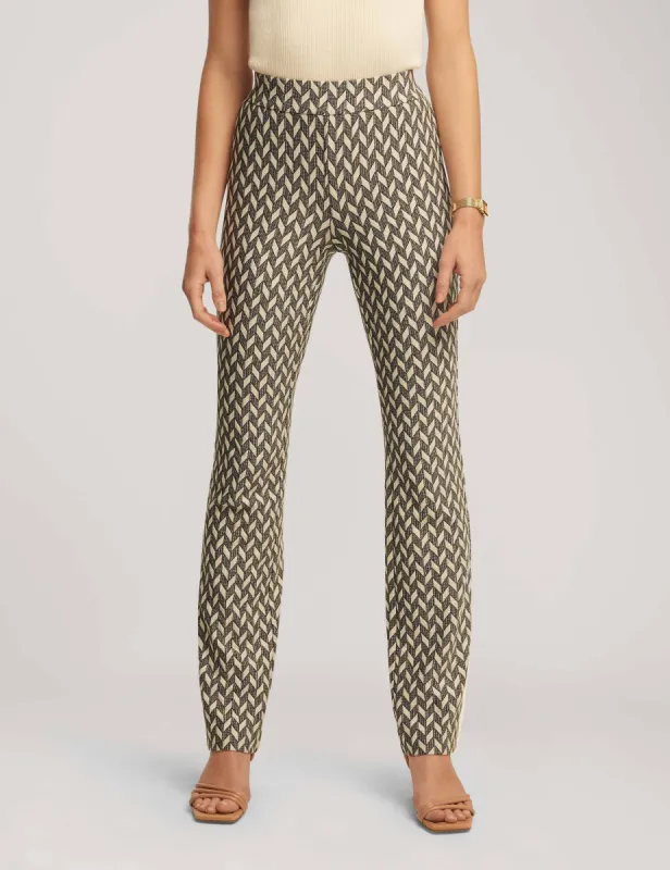Chevron Knit Pull On Waistband Bootleg Pant- Clearance sold by Anne Klein