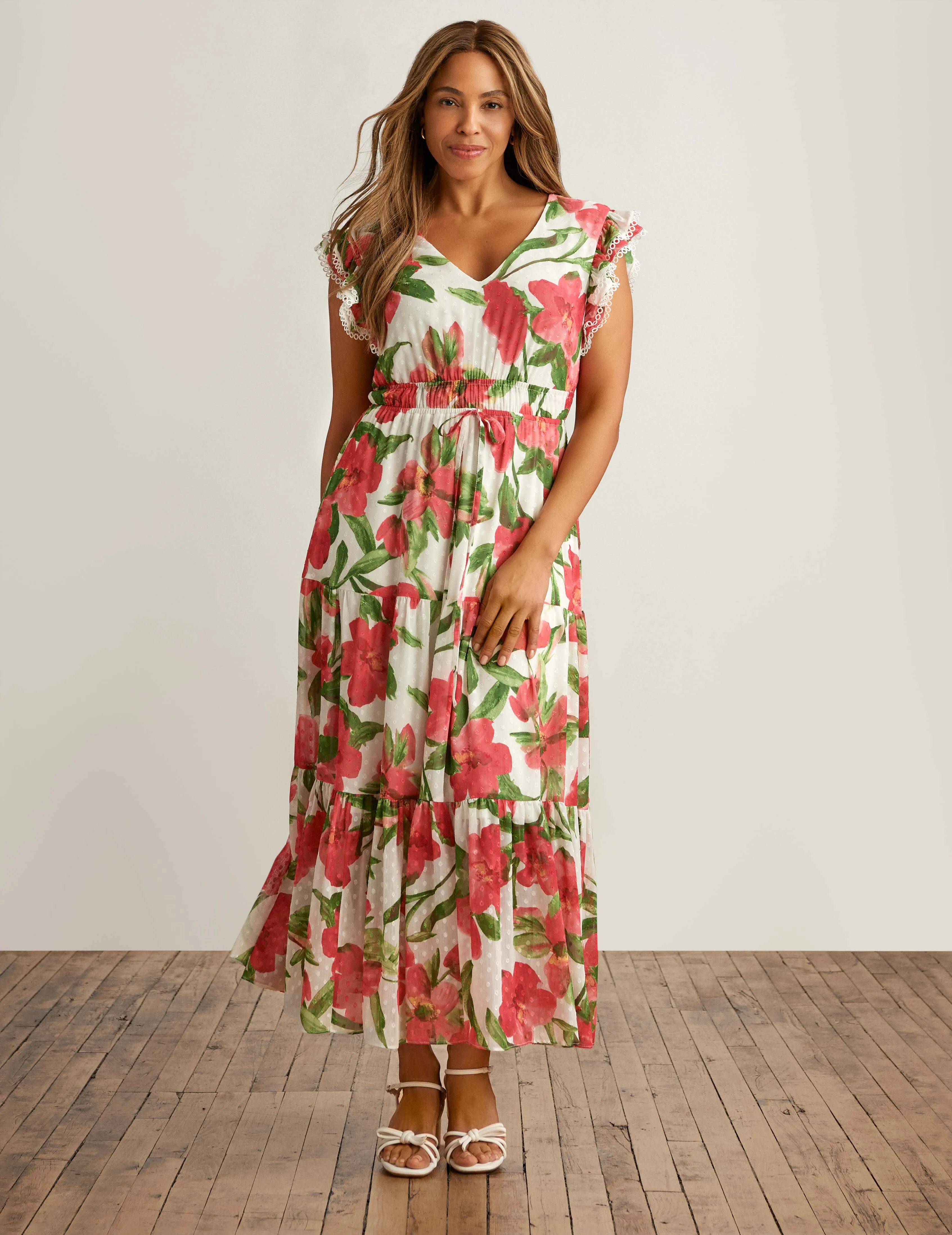 Drawstring Waist Tiered Maxi Dress - Sale sold by Anne Klein product image thumbnail 2