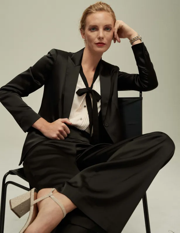 Satin One Button Peak Lapel Jacket- Clearance sold by Anne Klein