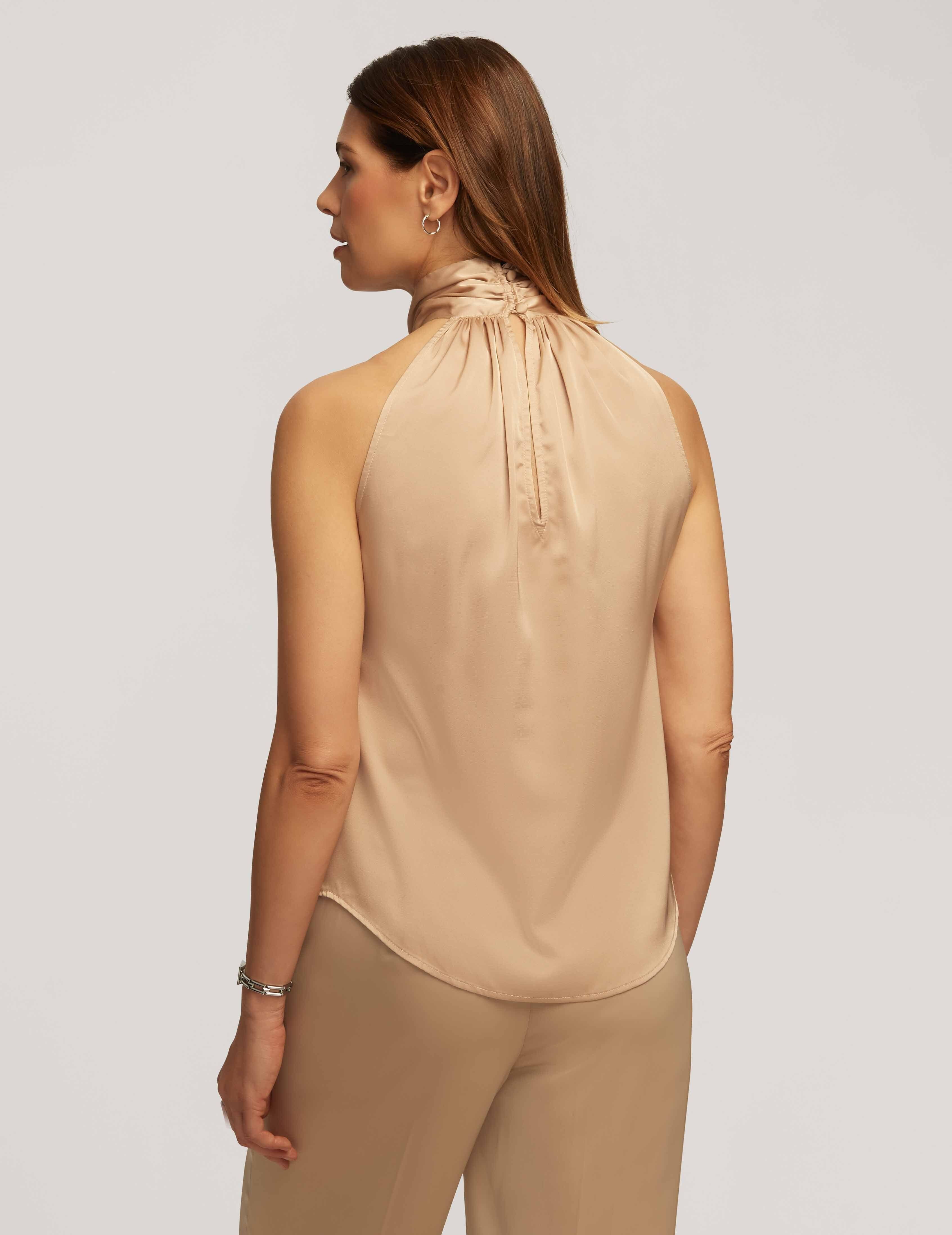 Matte Satin Twist Neck Halter Top sold by Anne Klein product image thumbnail 3