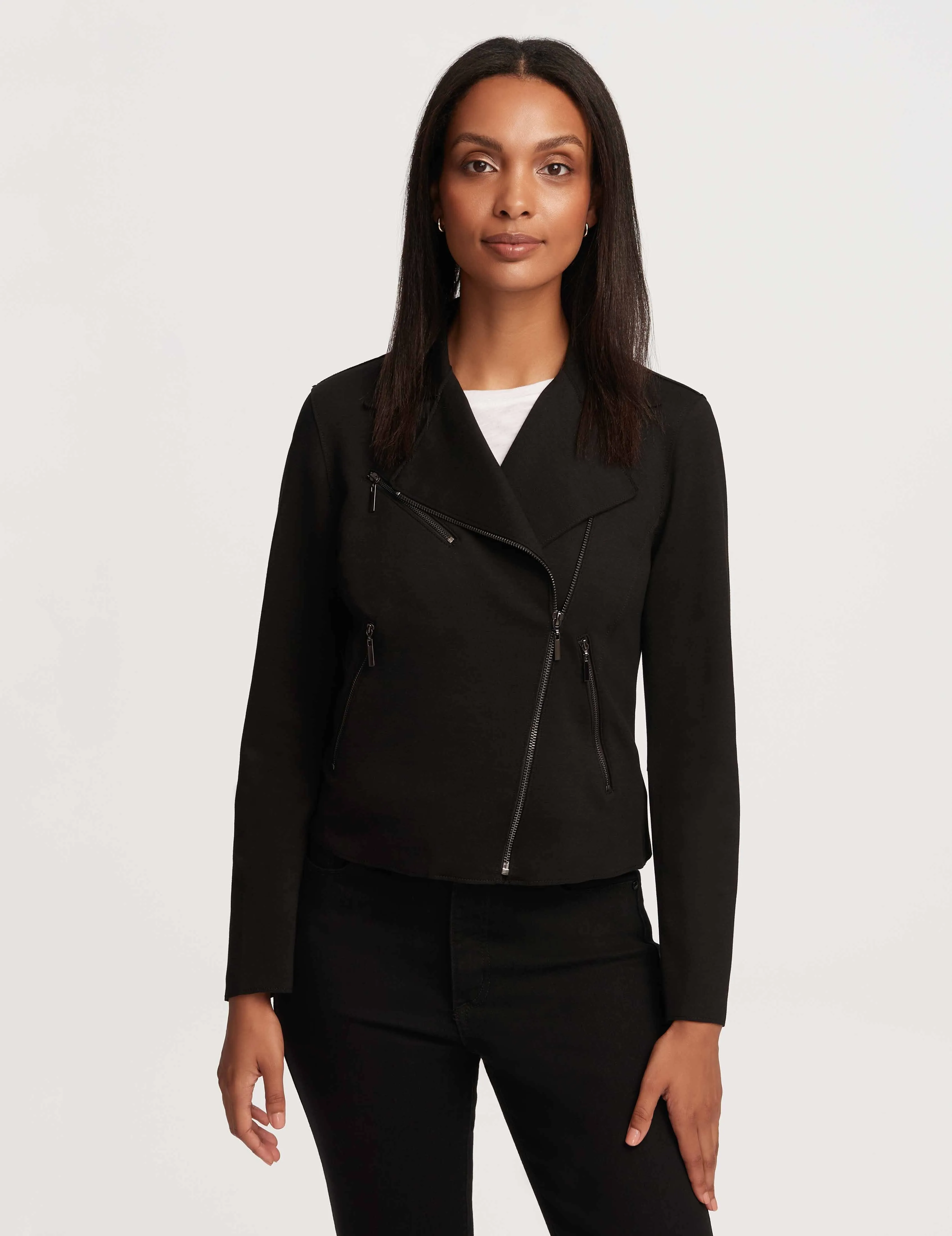 Petite Moto Jacket With Patch Pockets- Sale sold by Anne Klein product image thumbnail 2