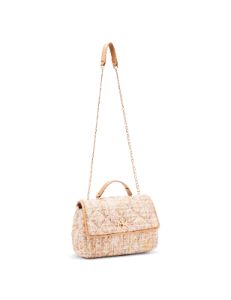 Quilted Tweed Convertible Flap Shoulder Bag With Turn Lock sold by Anne Klein