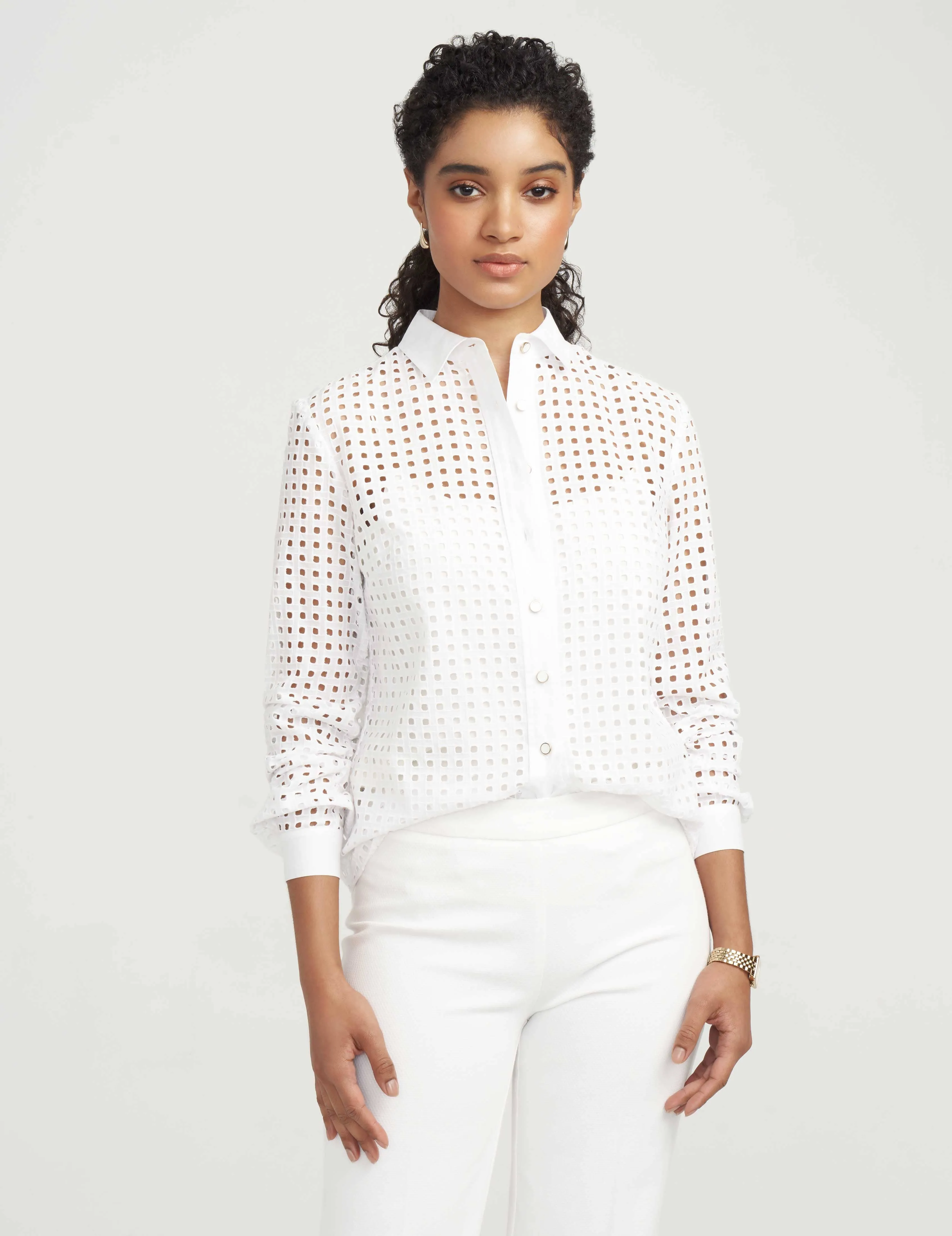 Cotton Eyelet Blouse- Sale sold by Anne Klein