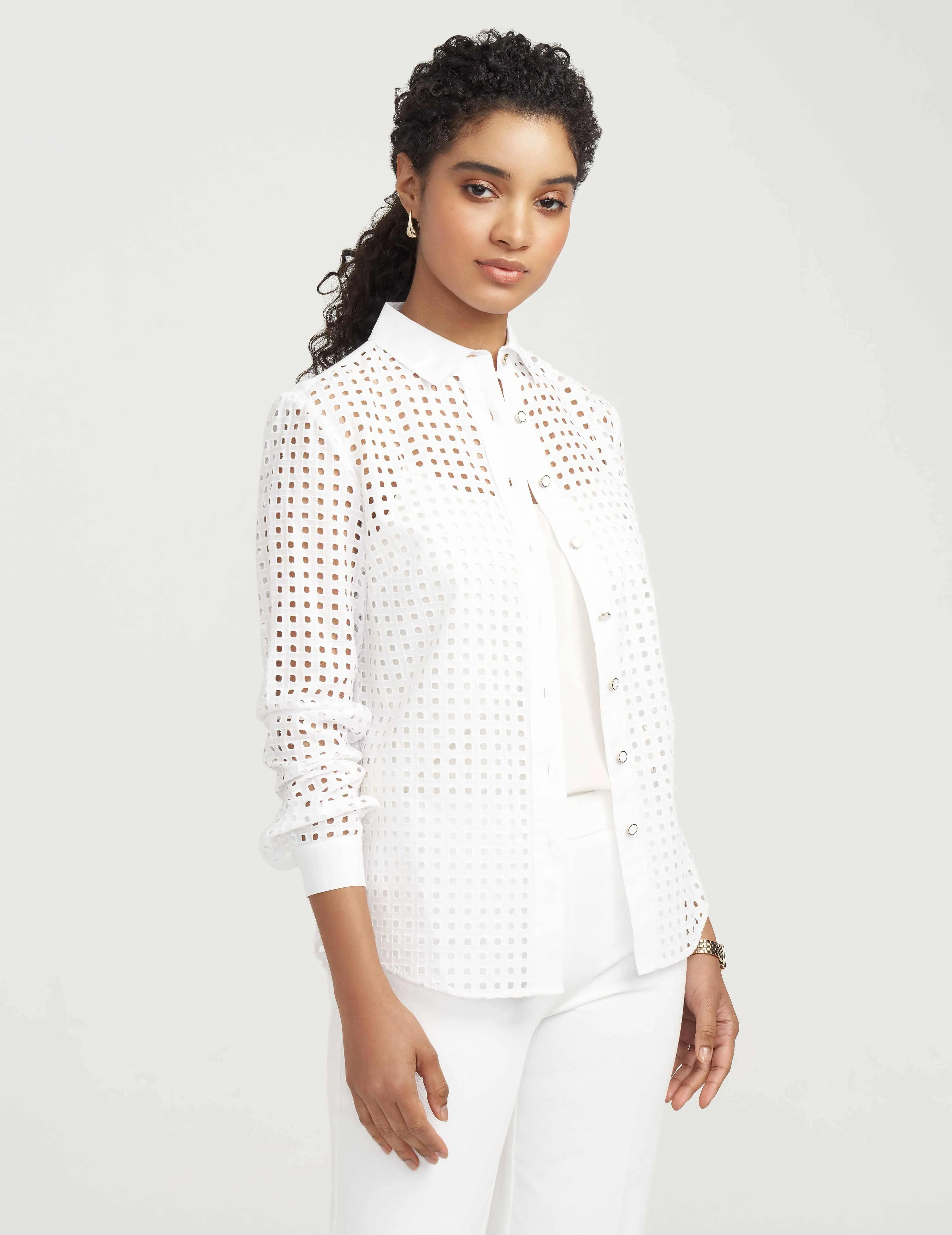 Cotton Eyelet Blouse- Sale sold by Anne Klein product image thumbnail 4