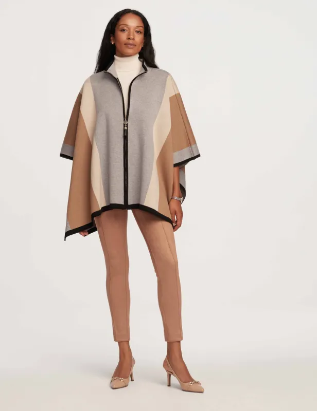 Vertical Stripe Zip Front Cape- Clearance sold by Anne Klein