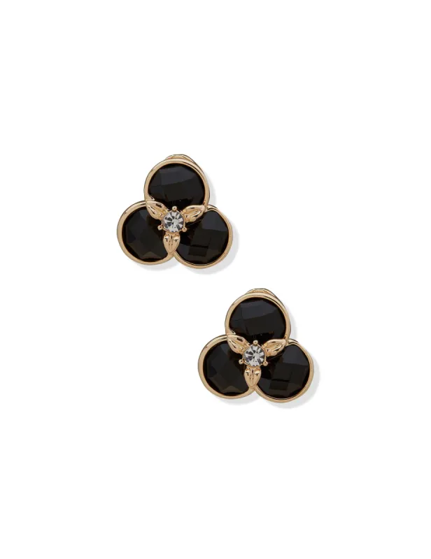 Flower Button Crystal Clip on Earrings sold by Anne Klein