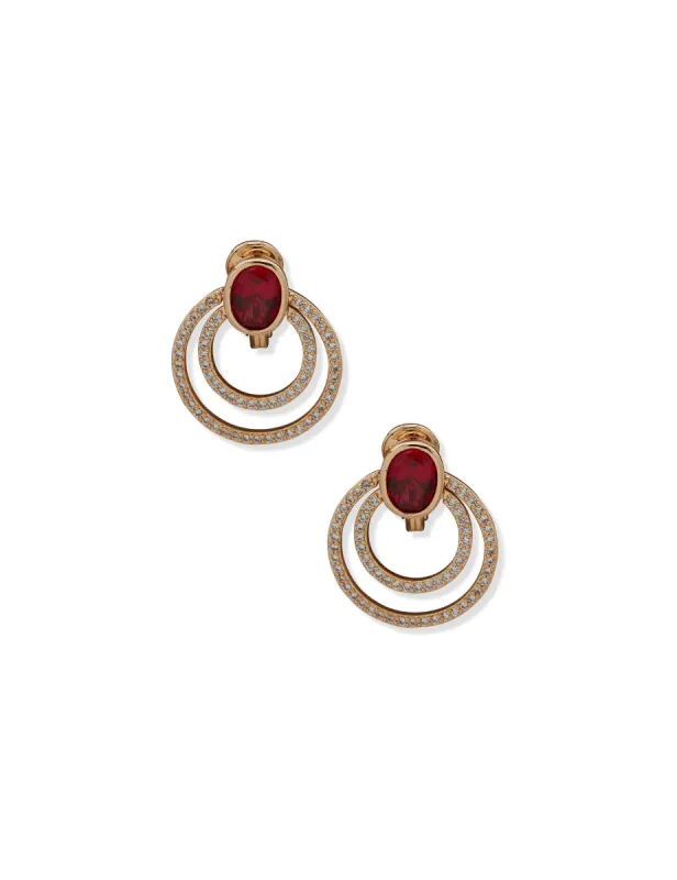 Oval Pave Doorknocker Clip on Earrings sold by Anne Klein