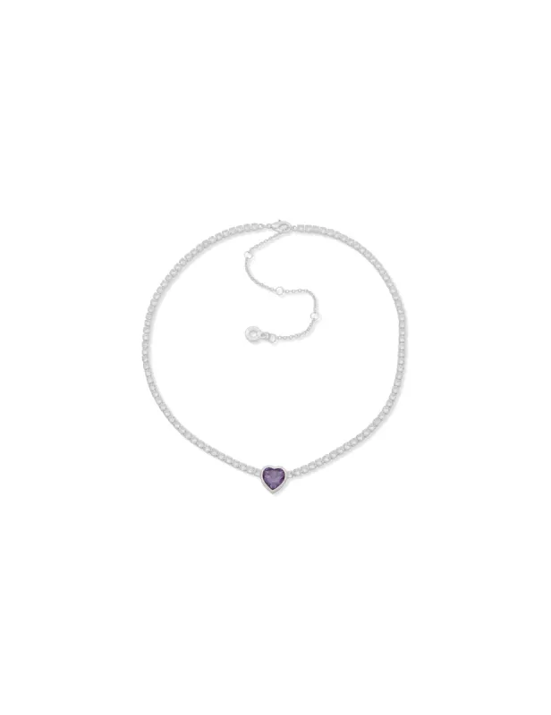 Heart Pendant Silver Tone Necklace sold by Anne Klein