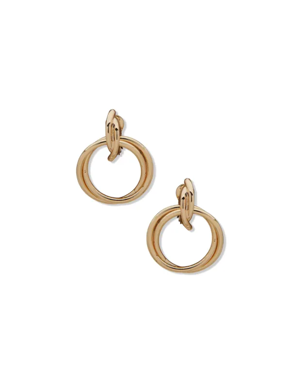 Textured Drop Hoop Clip-on Earring sold by Anne Klein