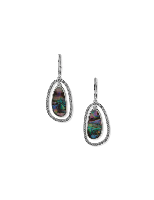 Orbital Abalone Pierced Earrings sold by Anne Klein
