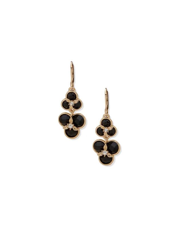 Flower Double Drop Pierced Earrings sold by Anne Klein