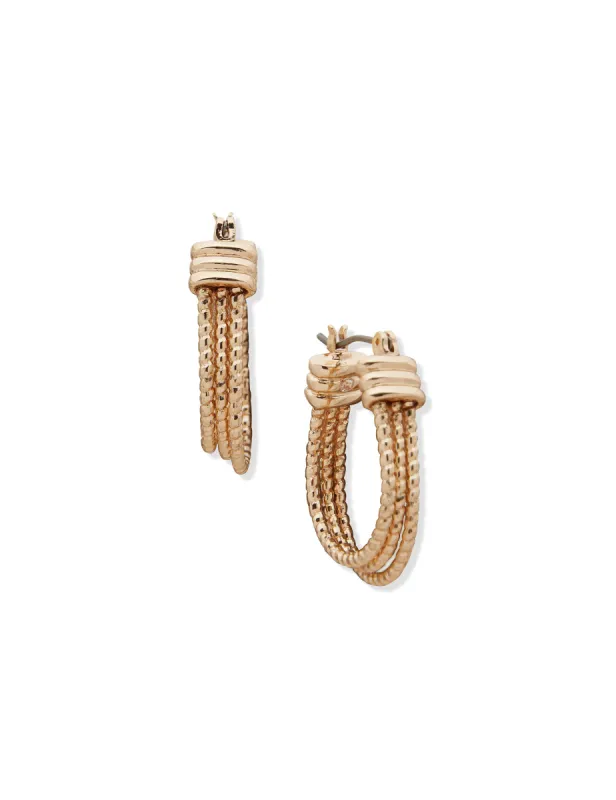 Texture Clip Hoop Pierced Earrings sold by Anne Klein