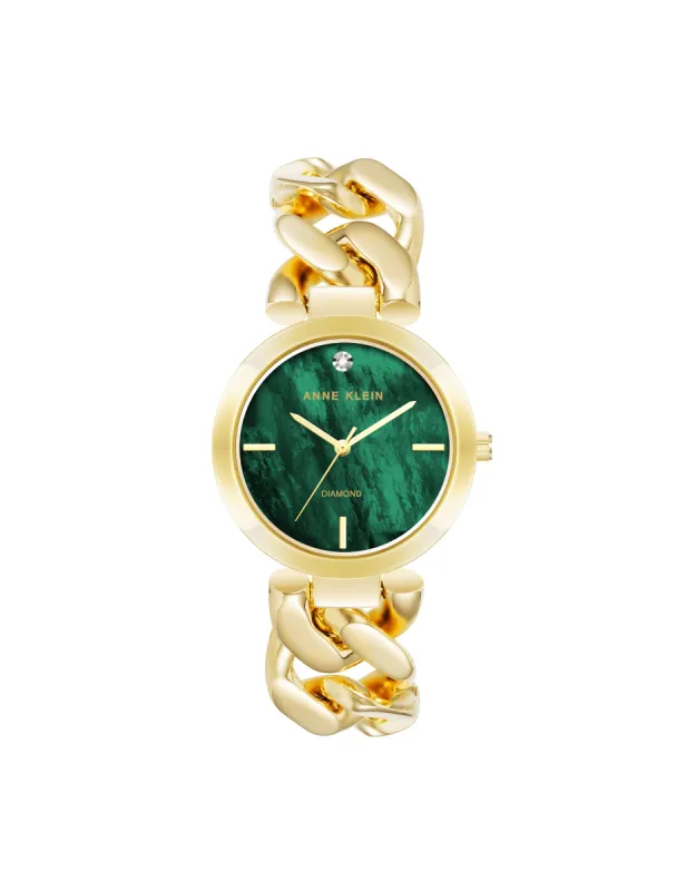 Diamond Accented Round Case Bracelet Watch sold by Anne Klein