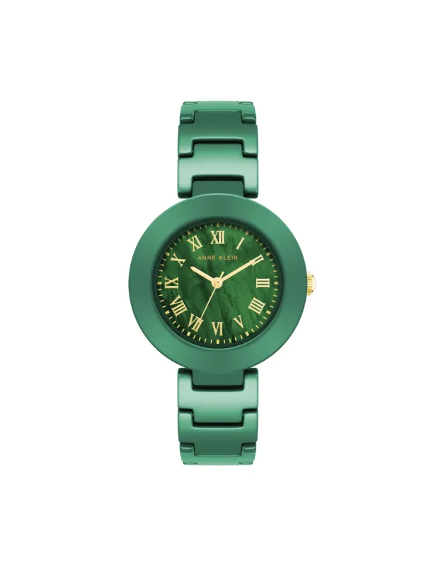 Round Mother of Pearl Dial Ceramic Bracelet Watch sold by Anne Klein