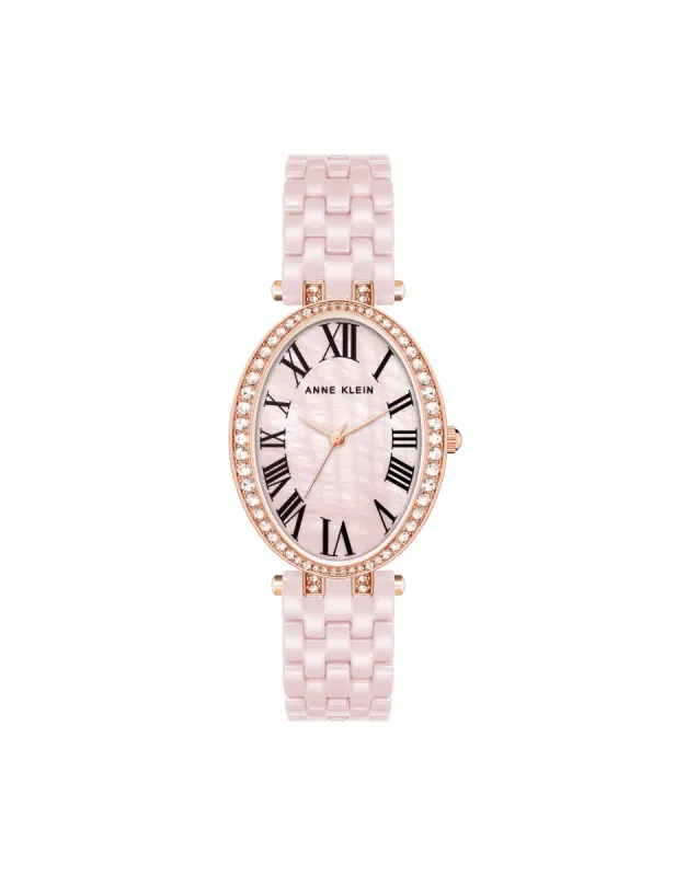 Oval Crystal Accented Ceramic Bracelet Watch- Sale sold by Anne Klein