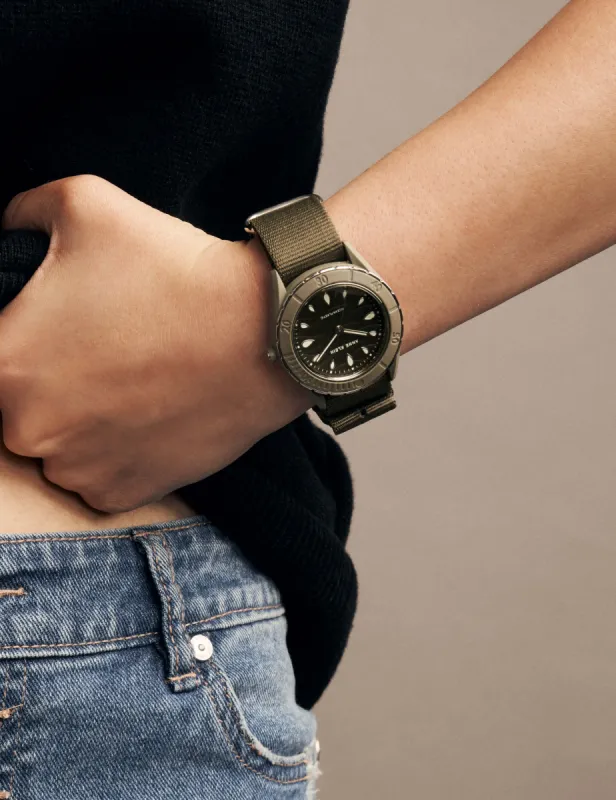 Considered Solar Recycled Ocean Plastic Woven Strap Watch sold by Anne Klein