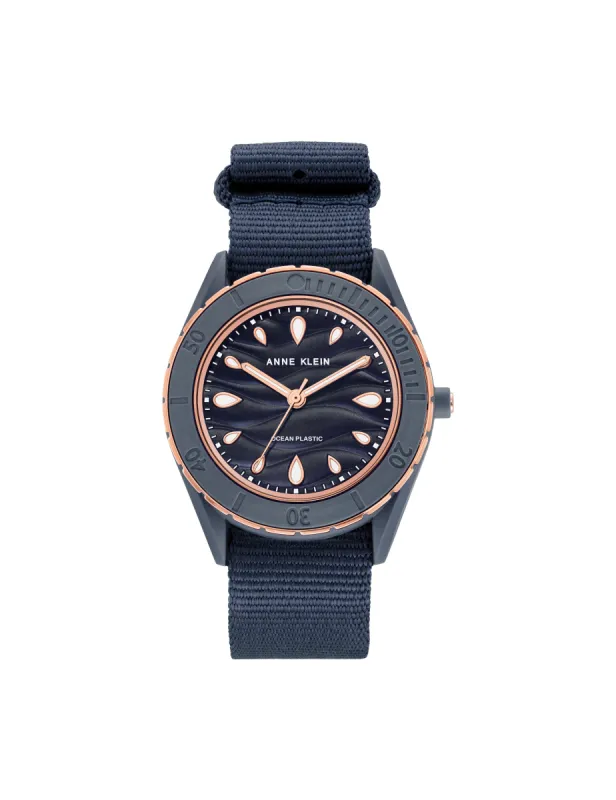 Considered Solar Recycled Ocean Plastic Woven Strap Watch sold by Anne Klein